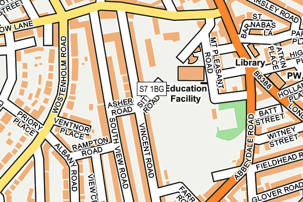 S7 1BG map - OS OpenMap – Local (Ordnance Survey)