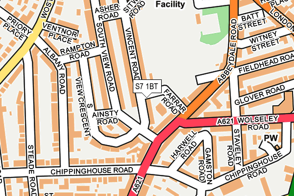 S7 1BT map - OS OpenMap – Local (Ordnance Survey)