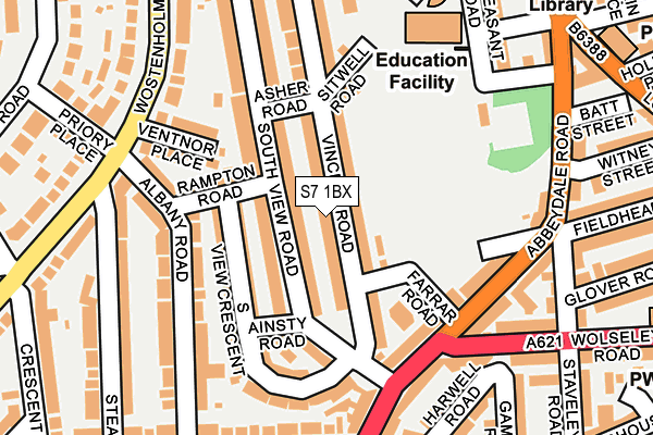 S7 1BX map - OS OpenMap – Local (Ordnance Survey)