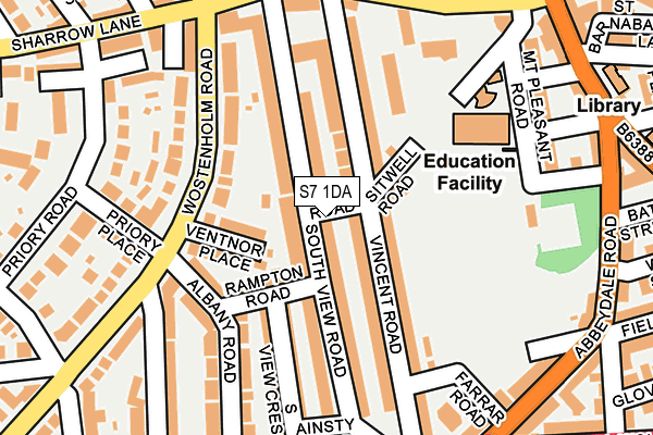 S7 1DA map - OS OpenMap – Local (Ordnance Survey)