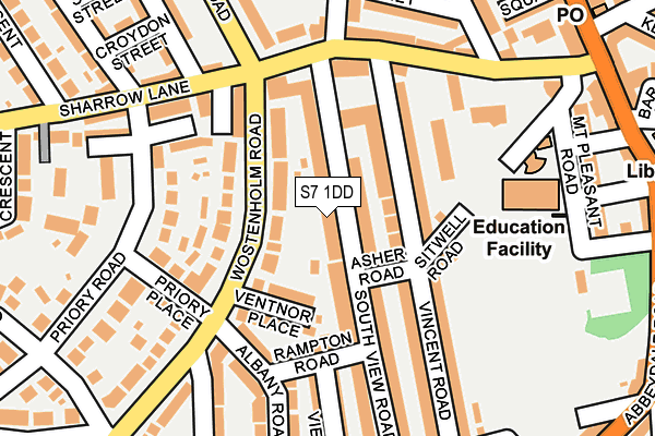 S7 1DD map - OS OpenMap – Local (Ordnance Survey)