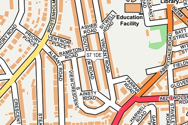 S7 1DE map - OS OpenMap – Local (Ordnance Survey)