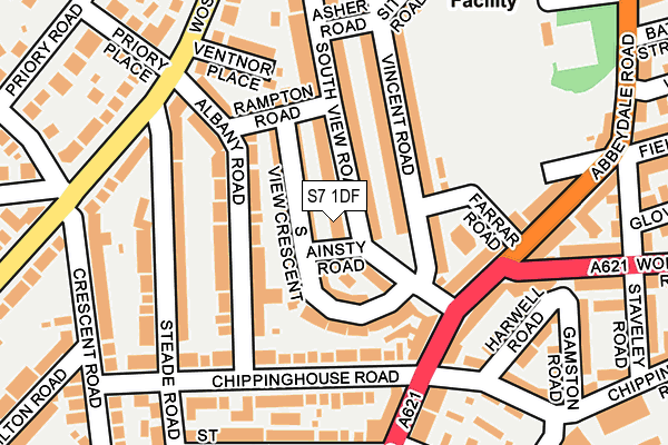 S7 1DF map - OS OpenMap – Local (Ordnance Survey)
