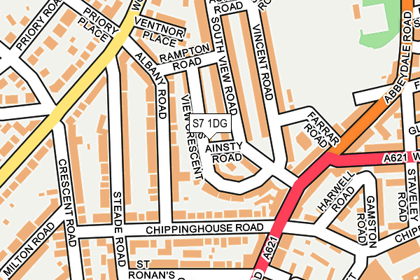 S7 1DG map - OS OpenMap – Local (Ordnance Survey)