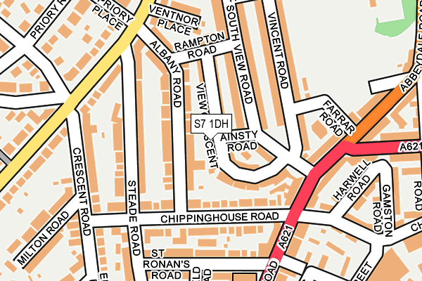 S7 1DH map - OS OpenMap – Local (Ordnance Survey)