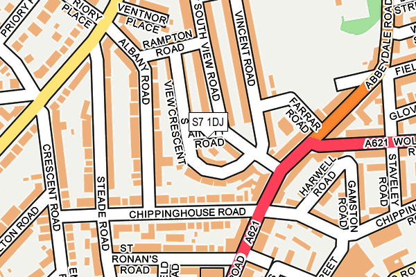 S7 1DJ map - OS OpenMap – Local (Ordnance Survey)