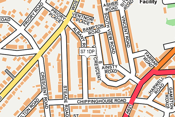 S7 1DP map - OS OpenMap – Local (Ordnance Survey)