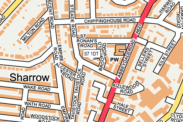 S7 1DT map - OS OpenMap – Local (Ordnance Survey)