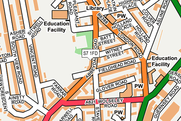 S7 1FD map - OS OpenMap – Local (Ordnance Survey)