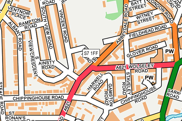 S7 1FF map - OS OpenMap – Local (Ordnance Survey)