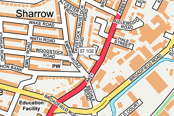 S7 1GE map - OS OpenMap – Local (Ordnance Survey)