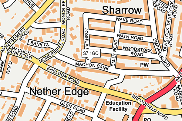 S7 1GQ map - OS OpenMap – Local (Ordnance Survey)