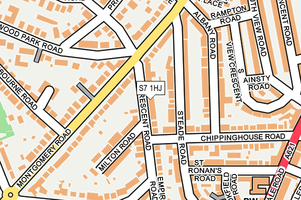 S7 1HJ map - OS OpenMap – Local (Ordnance Survey)