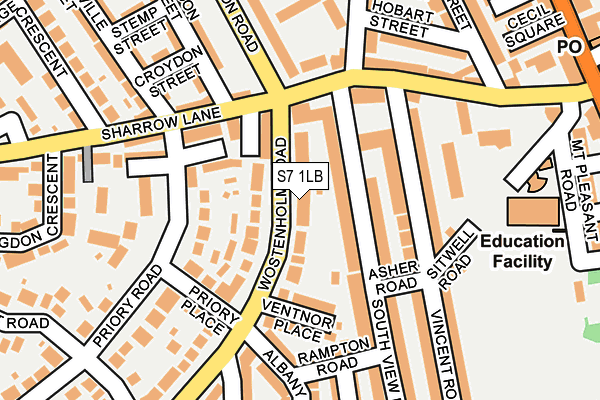 S7 1LB map - OS OpenMap – Local (Ordnance Survey)