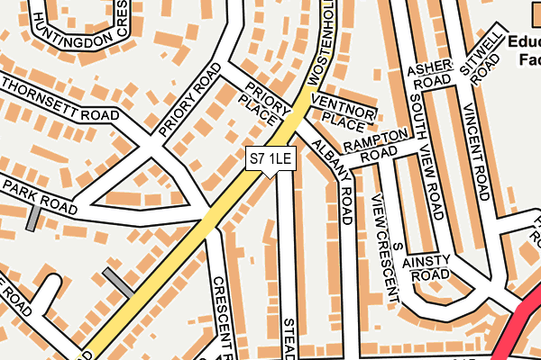 S7 1LE map - OS OpenMap – Local (Ordnance Survey)