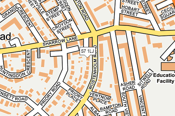 S7 1LJ map - OS OpenMap – Local (Ordnance Survey)