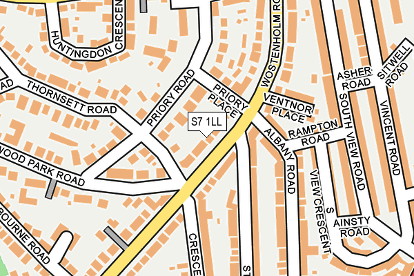 S7 1LL map - OS OpenMap – Local (Ordnance Survey)