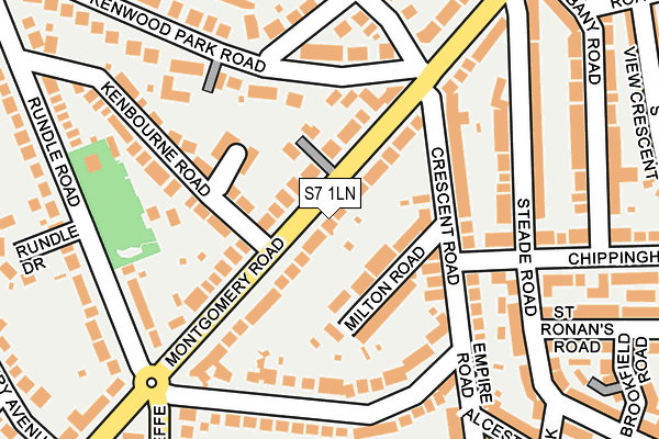 S7 1LN map - OS OpenMap – Local (Ordnance Survey)