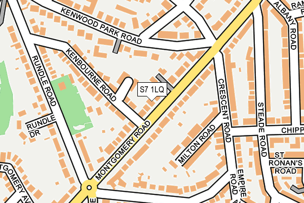 S7 1LQ map - OS OpenMap – Local (Ordnance Survey)
