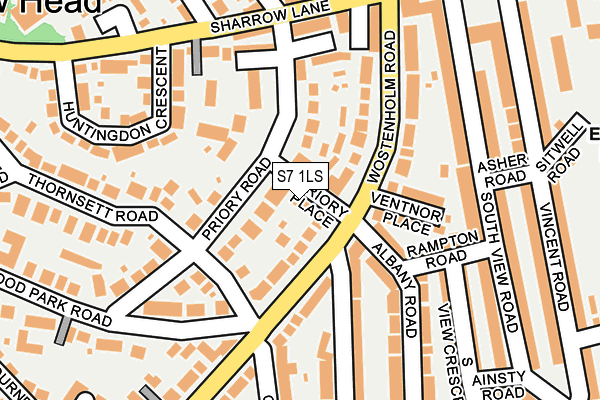 S7 1LS map - OS OpenMap – Local (Ordnance Survey)