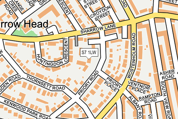 S7 1LW map - OS OpenMap – Local (Ordnance Survey)