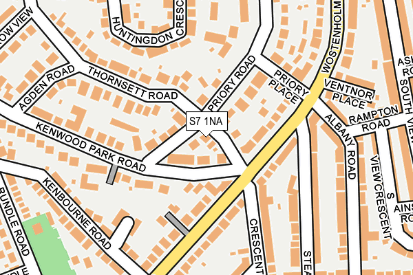 S7 1NA map - OS OpenMap – Local (Ordnance Survey)
