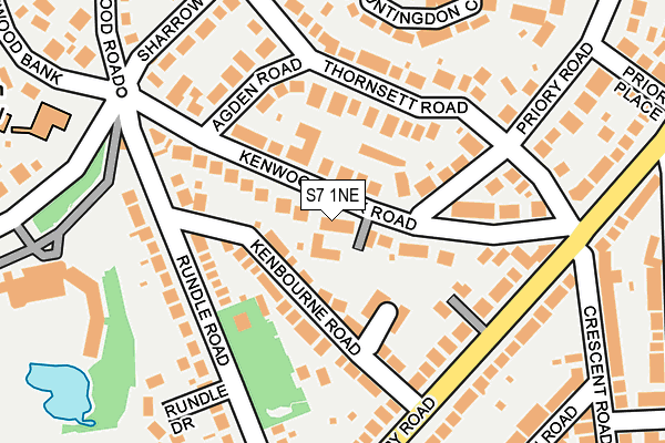 S7 1NE map - OS OpenMap – Local (Ordnance Survey)