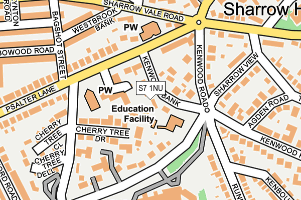 S7 1NU map - OS OpenMap – Local (Ordnance Survey)