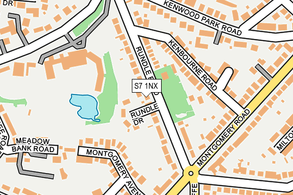 S7 1NX map - OS OpenMap – Local (Ordnance Survey)