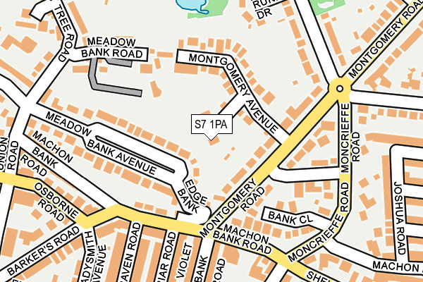 S7 1PA map - OS OpenMap – Local (Ordnance Survey)