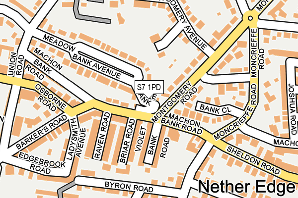 S7 1PD map - OS OpenMap – Local (Ordnance Survey)