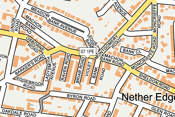 S7 1PE map - OS OpenMap – Local (Ordnance Survey)