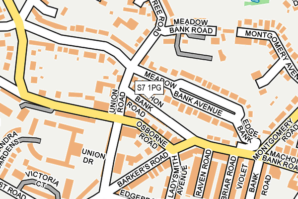 S7 1PG map - OS OpenMap – Local (Ordnance Survey)