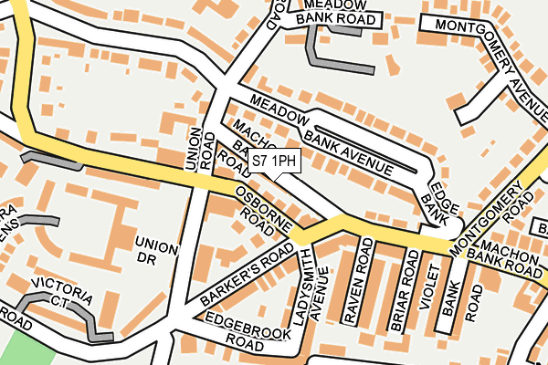 S7 1PH map - OS OpenMap – Local (Ordnance Survey)
