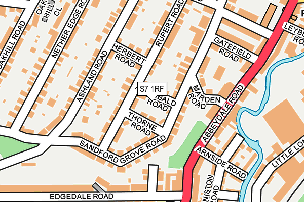 S7 1RF map - OS OpenMap – Local (Ordnance Survey)