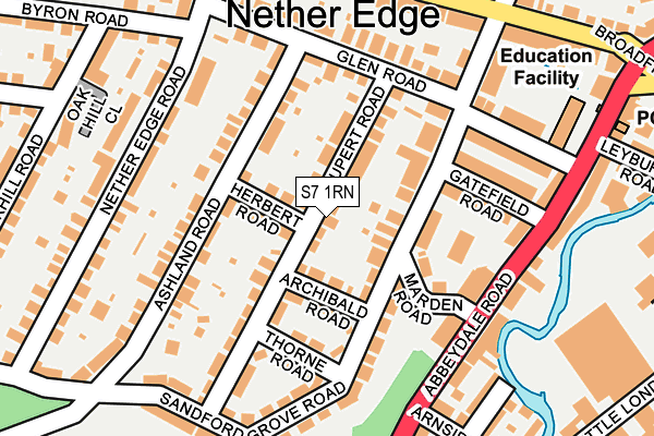 S7 1RN map - OS OpenMap – Local (Ordnance Survey)