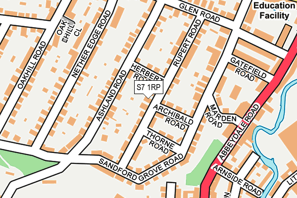 S7 1RP map - OS OpenMap – Local (Ordnance Survey)