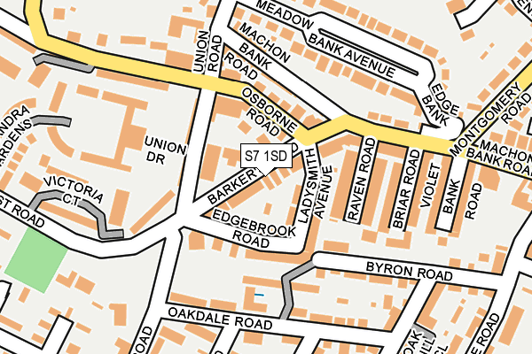 S7 1SD map - OS OpenMap – Local (Ordnance Survey)