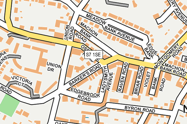 S7 1SE map - OS OpenMap – Local (Ordnance Survey)