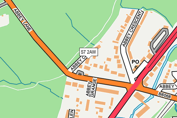 S7 2AW map - OS OpenMap – Local (Ordnance Survey)