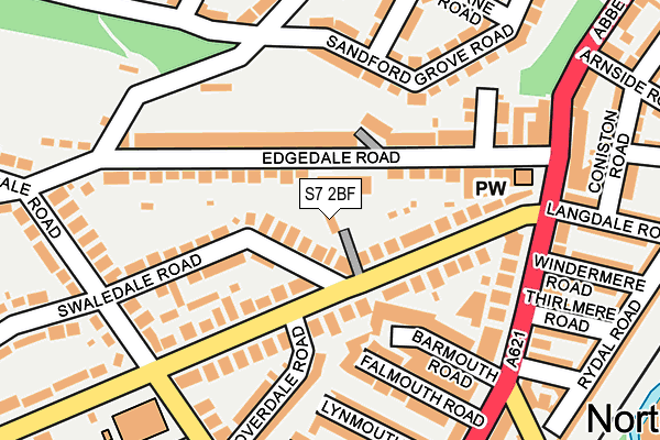 S7 2BF map - OS OpenMap – Local (Ordnance Survey)