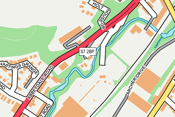 S7 2BP map - OS OpenMap – Local (Ordnance Survey)