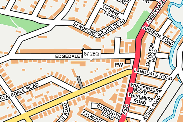 S7 2BQ map - OS OpenMap – Local (Ordnance Survey)