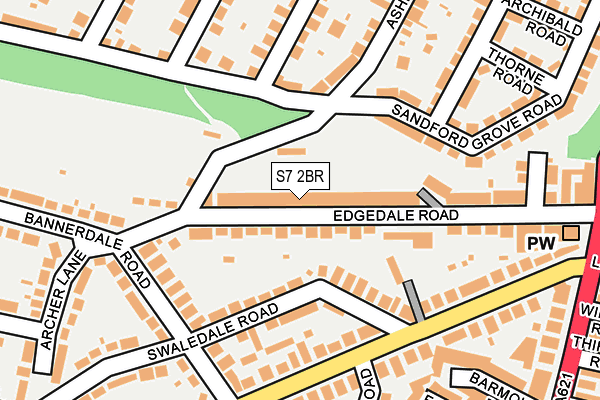 S7 2BR map - OS OpenMap – Local (Ordnance Survey)