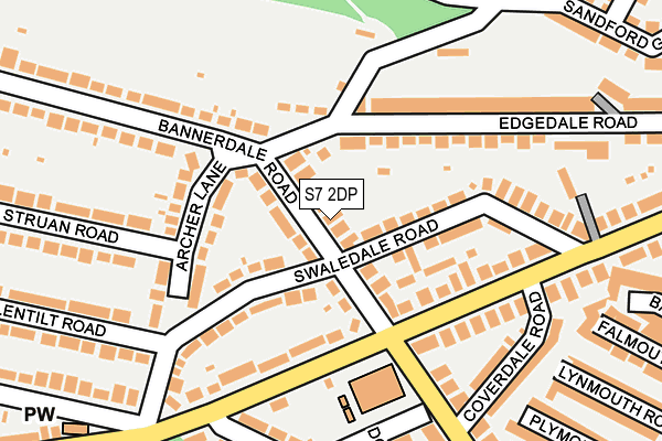 S7 2DP map - OS OpenMap – Local (Ordnance Survey)