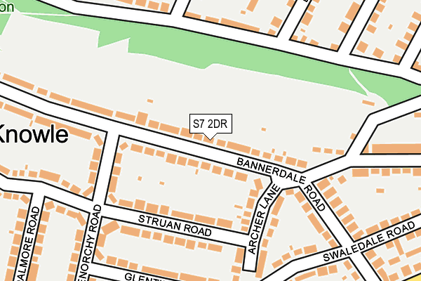 S7 2DR map - OS OpenMap – Local (Ordnance Survey)