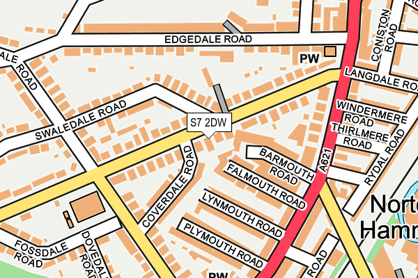 S7 2DW map - OS OpenMap – Local (Ordnance Survey)