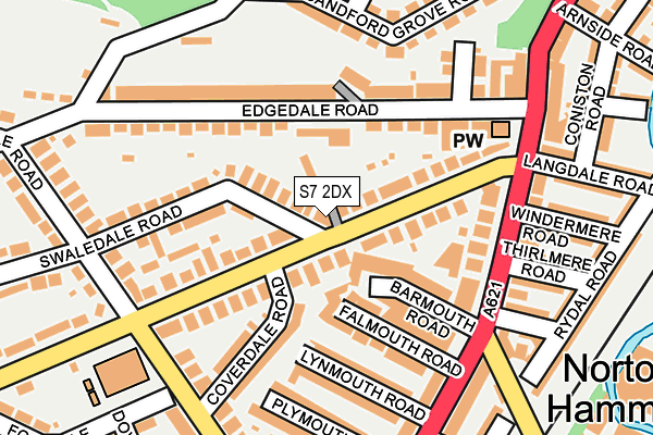 S7 2DX map - OS OpenMap – Local (Ordnance Survey)