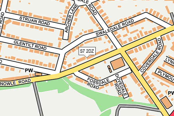 S7 2DZ map - OS OpenMap – Local (Ordnance Survey)