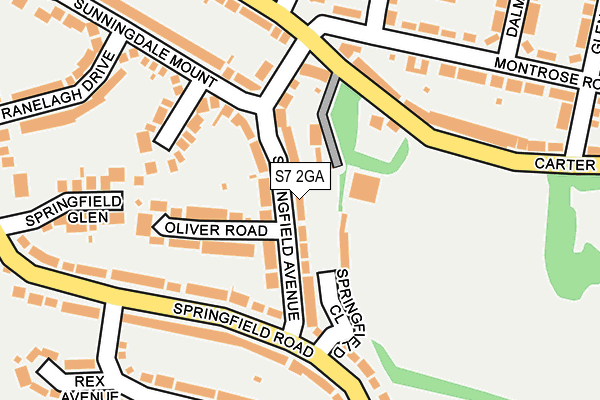 S7 2GA map - OS OpenMap – Local (Ordnance Survey)